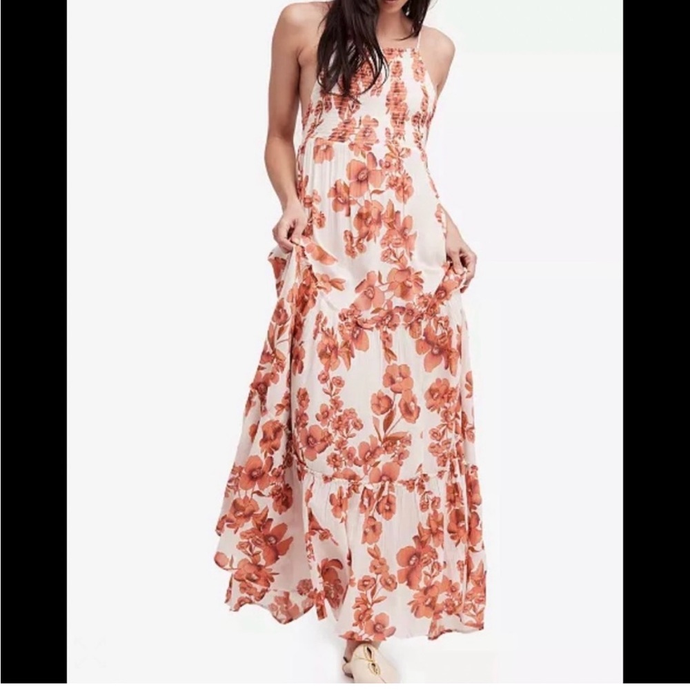 Intimately Free People Garden Party Maxi Dress In Orange/Rust Floral